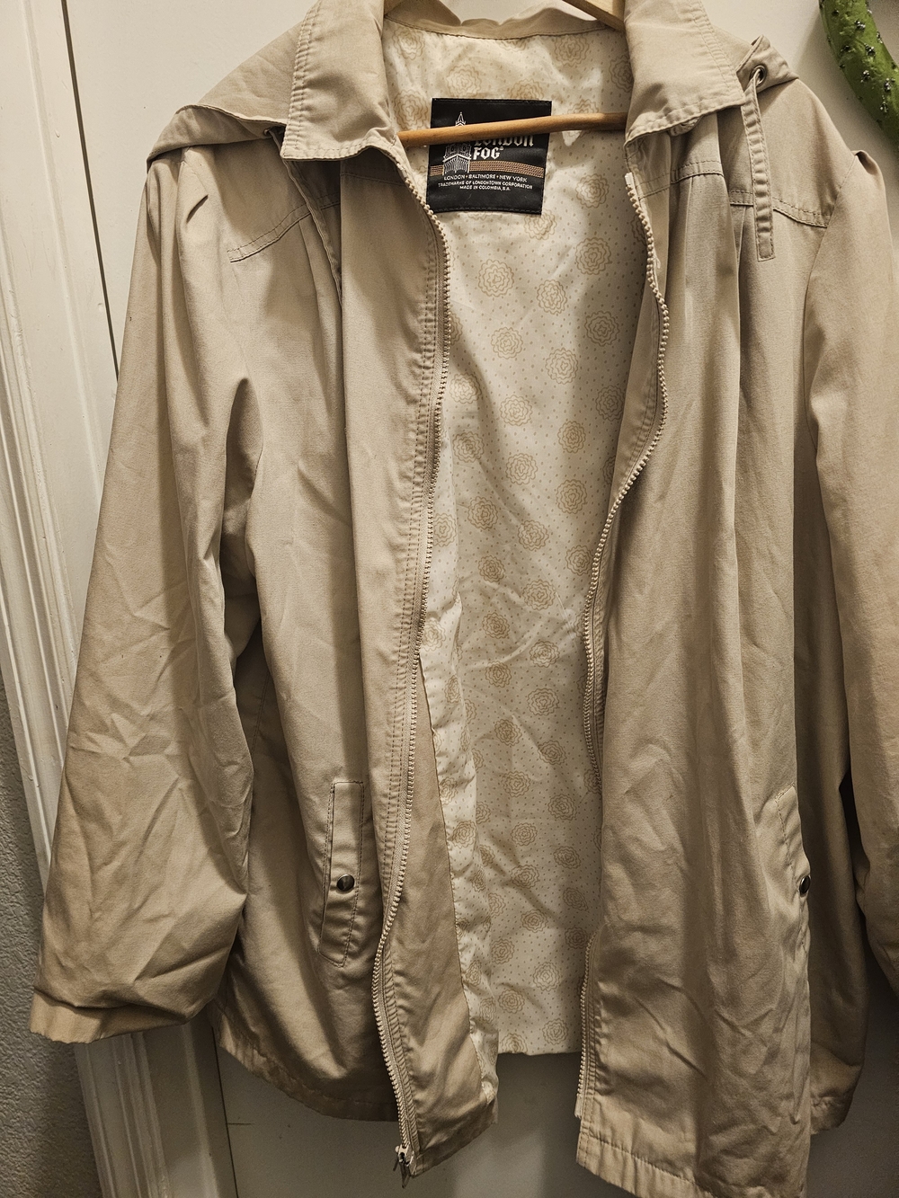 Vintage London Fog Car Coat Short Trench Plus Size 22w Floral Lined Beige